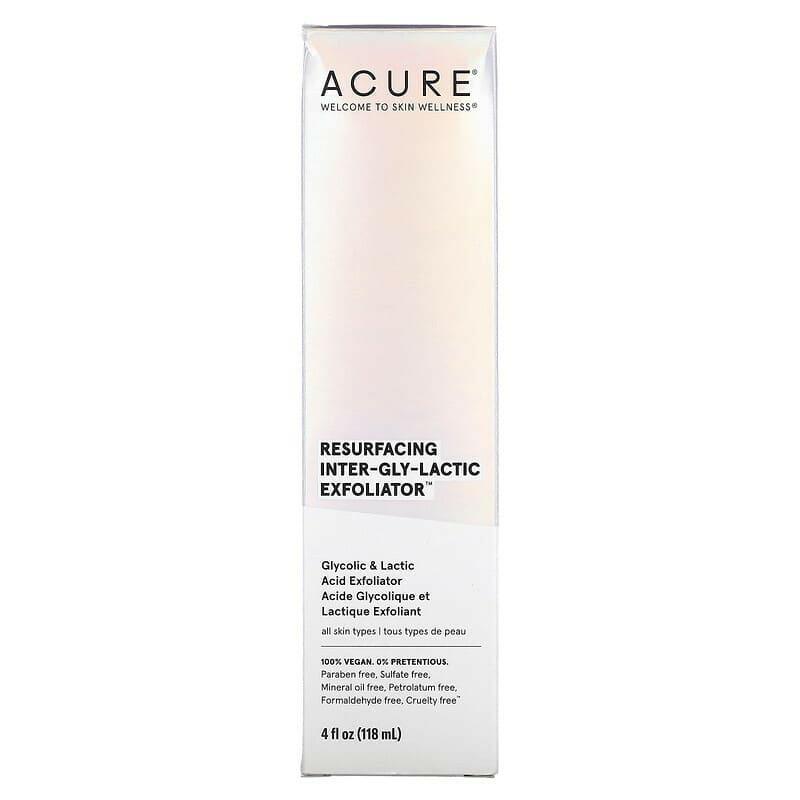 ACURE, Resurfacing, Inter-Gly-Lactic Exfoliator, 4 fl oz (118 ml) - Supply Center USA