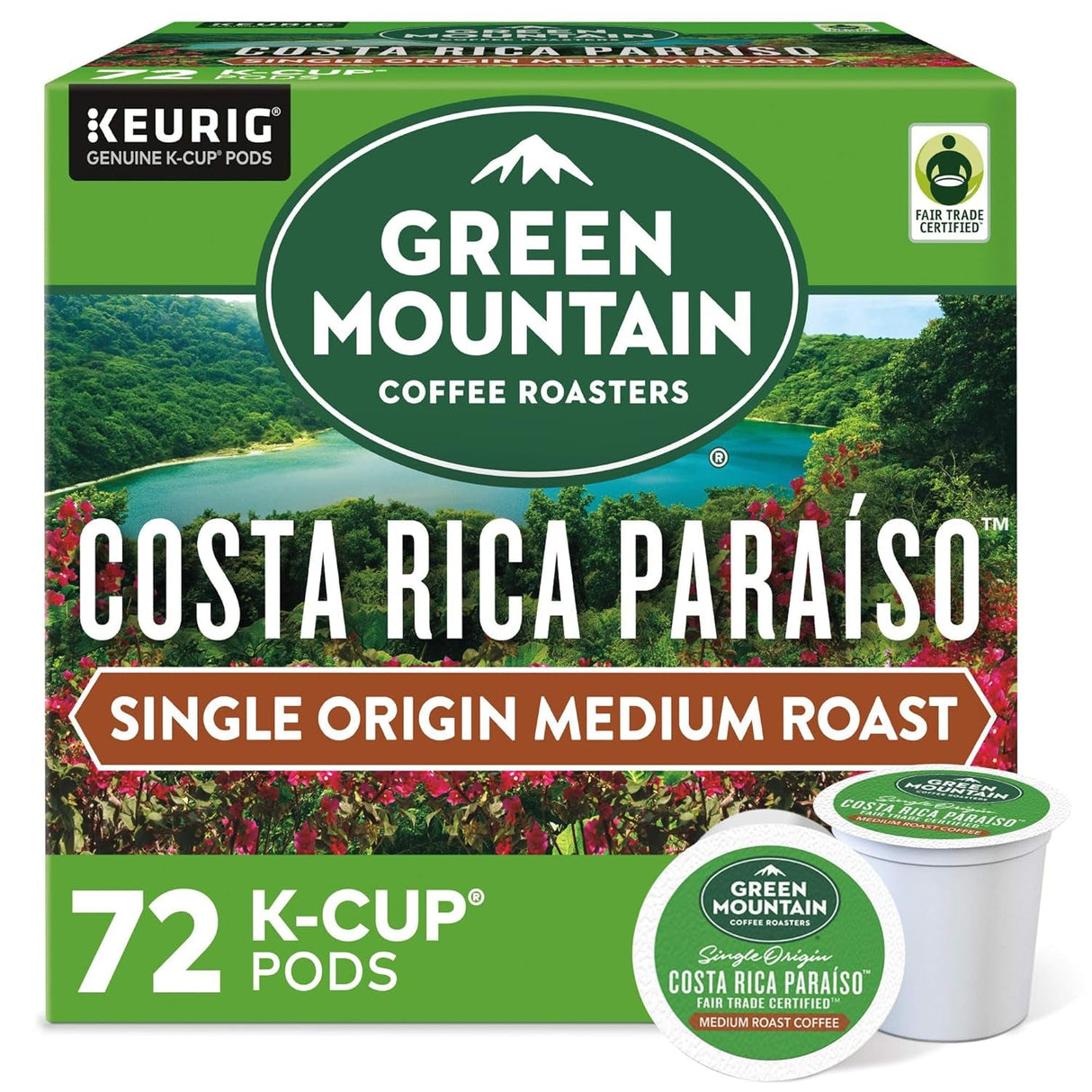 Green Mountain Coffee Roasters Half Caff Keurig Single-Serve K-Cup Pods, Medium Roast Coffee, 72 Count