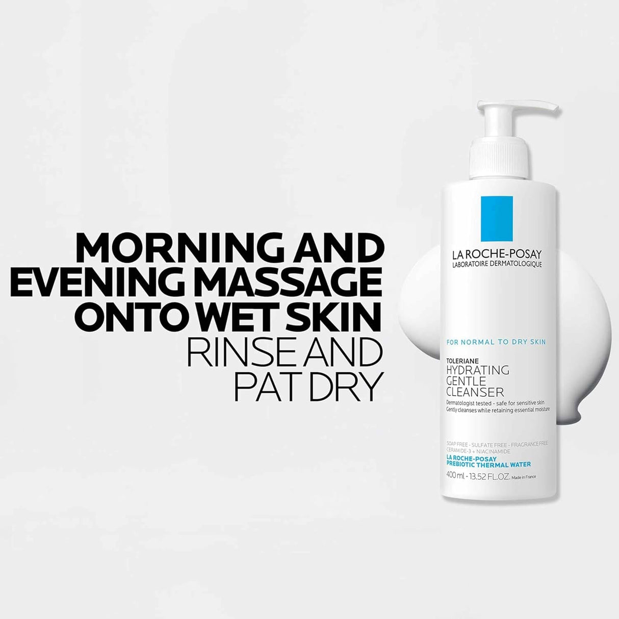 La Roche-Posay Toleriane Hydrating Gentle Face Cleanser | Hydrating Facial Cleanser with Niacinamide + Ceramides | Daily Face Wash for Dry Skin to Normal Skin | Sensitive Skin Tested | Fragrance Free