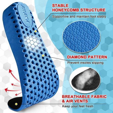 Ailaka Height Increase Insoles for Men Women, Honeycomb Shock Absorbing Cushion Shoe Height Insoles Men Women, Replacement Sports Shoe Inserts - Supply Center USA