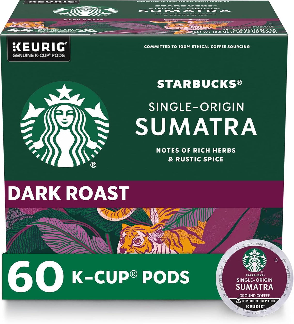 Starbucks K-Cup Coffee Pods, Dark Roast Coffee, French Roast for Keurig Brewers, 100% Arabica, 4 Boxes (96 Pods Total)