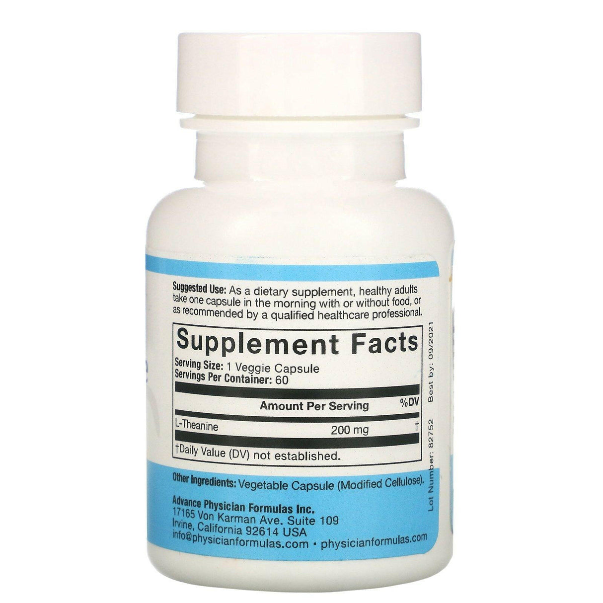 Advance Physician Formulas, L-Theanine, 200 mg, 60 Vegetable Capsules - Supply Center USA