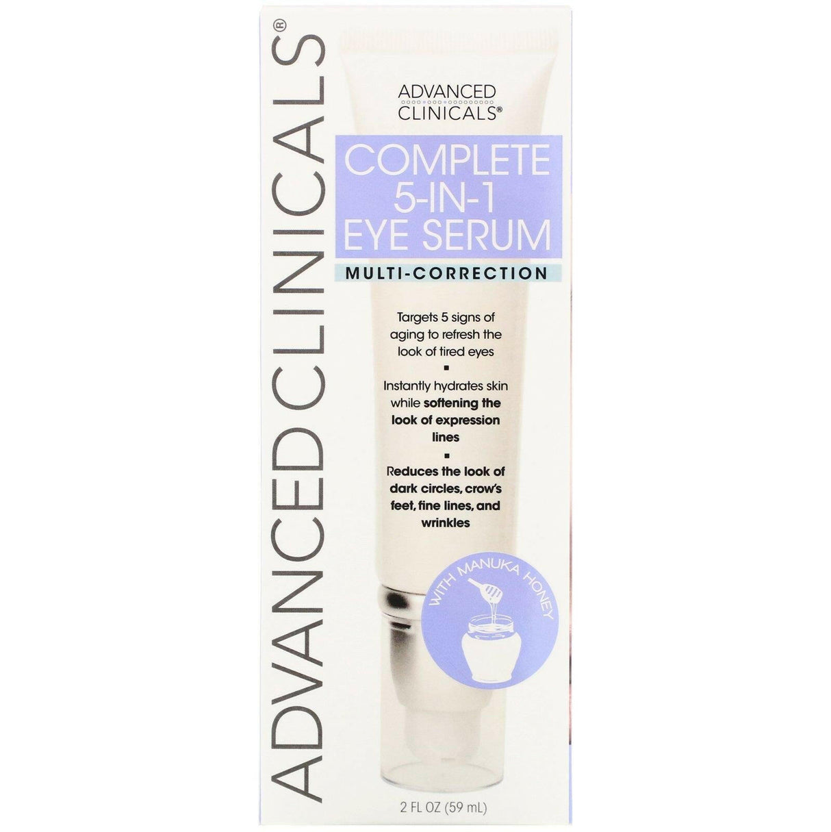 Advanced Clinicals, Complete 5-in-1 Eye Serum, Multi-Correction, 2 fl oz (59 ml) - Supply Center USA