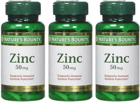 Nature'S Bounty Zinc 50Mg, Immune Support & Antioxidant Supplement, Promotes Skin Health 250 Caplets - Supply Center USA