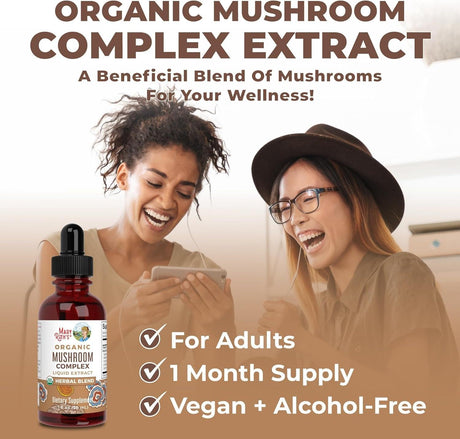 Maryruth'S USDA Organic Mushroom Complex | Herbal Liquid Drops, Mushroom Supplement | Lion'S Mane, Reishi Mushroom, Shiitake Mushrooms | Nongmo, Vegan - Supply Center USA