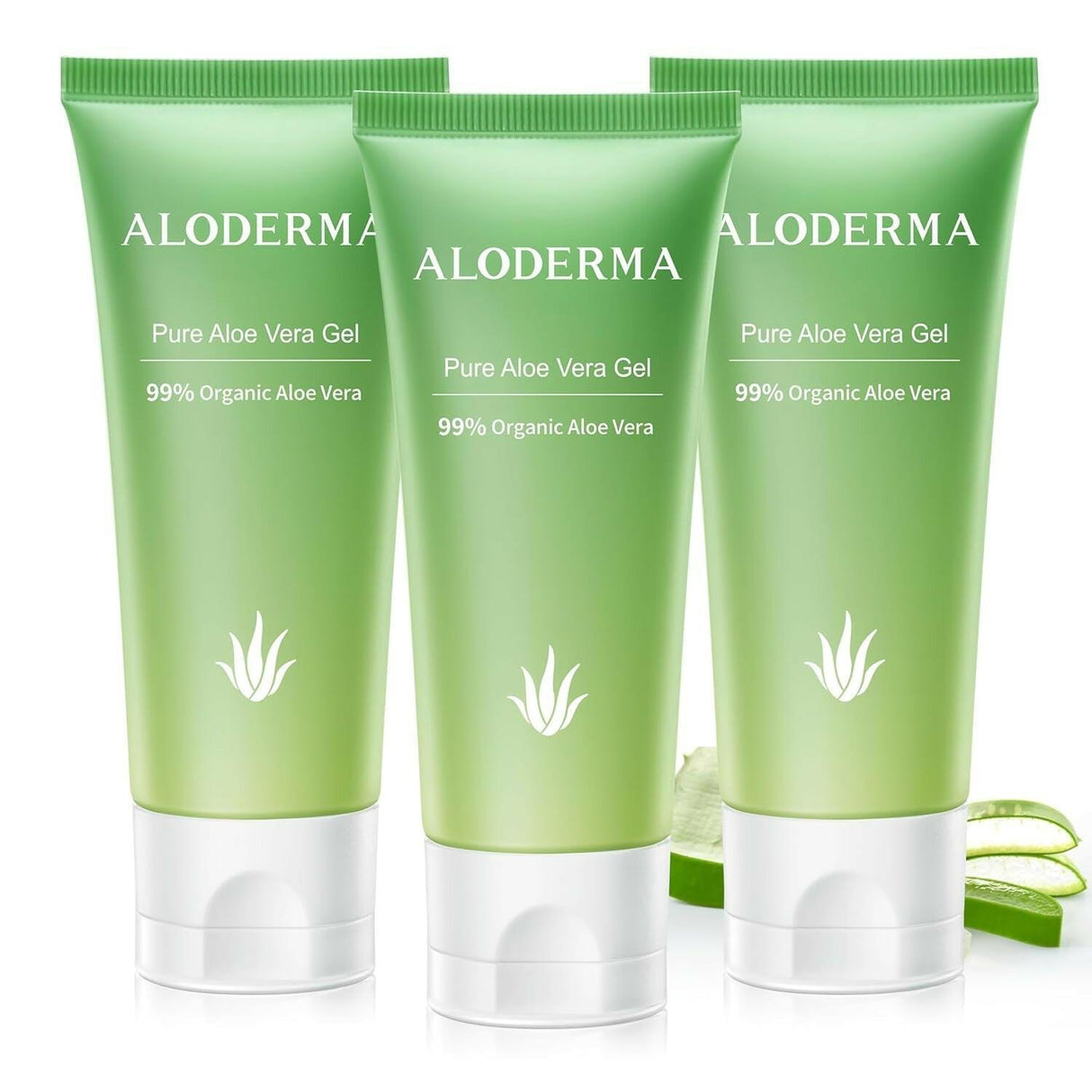 Aloderma 99% Organic Aloe Vera Gel for Face Made within 12 Hours of Harvest - Natural Hydrating Pure Aloe Vera Gel for Soothing Skincare - Moisturizing Aloe Gel for Skin, Face, & Sensitive Skin, 4Oz - Supply Center USA