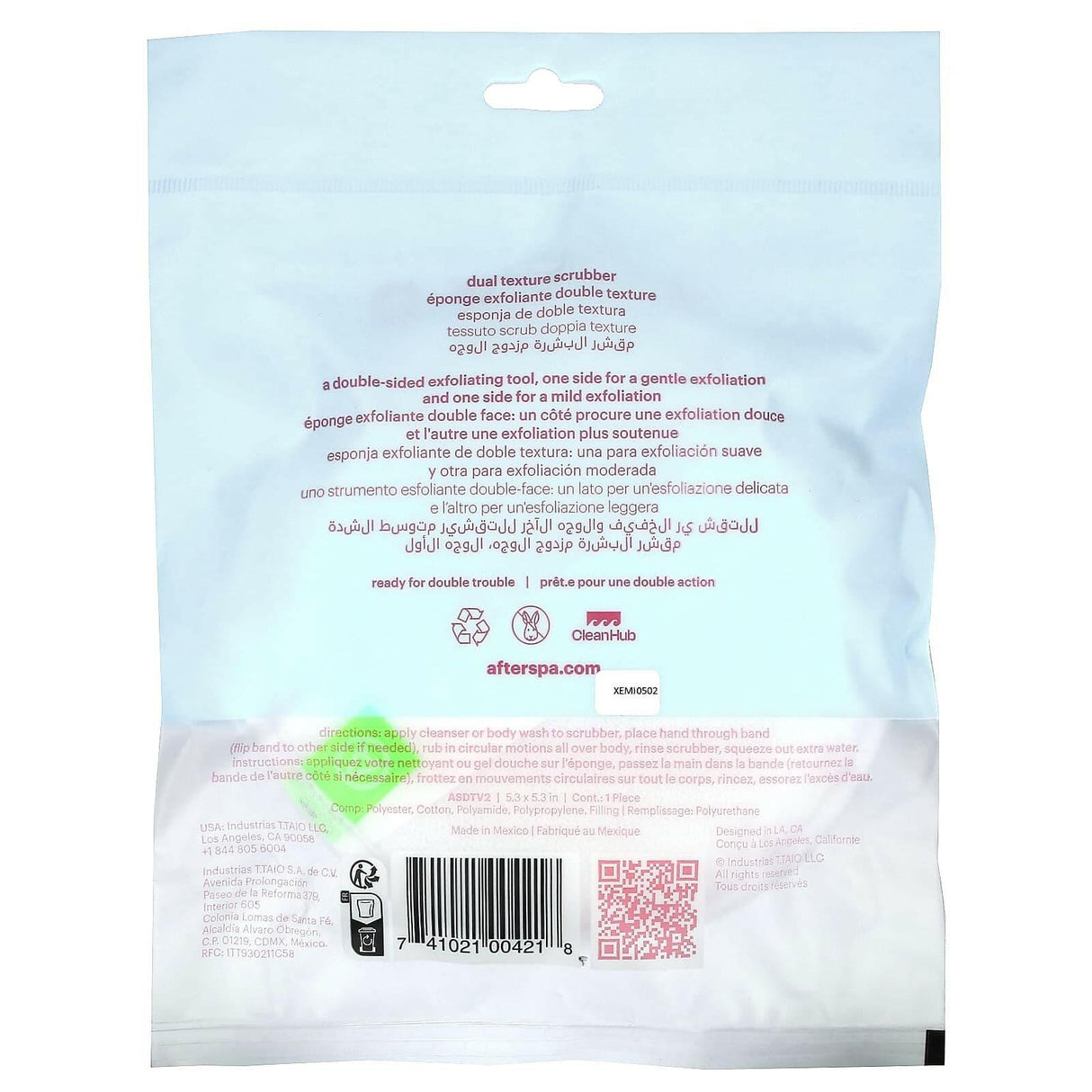 AfterSpa, Dual Texture Scrubber, 1 Scrubber - Supply Center USA