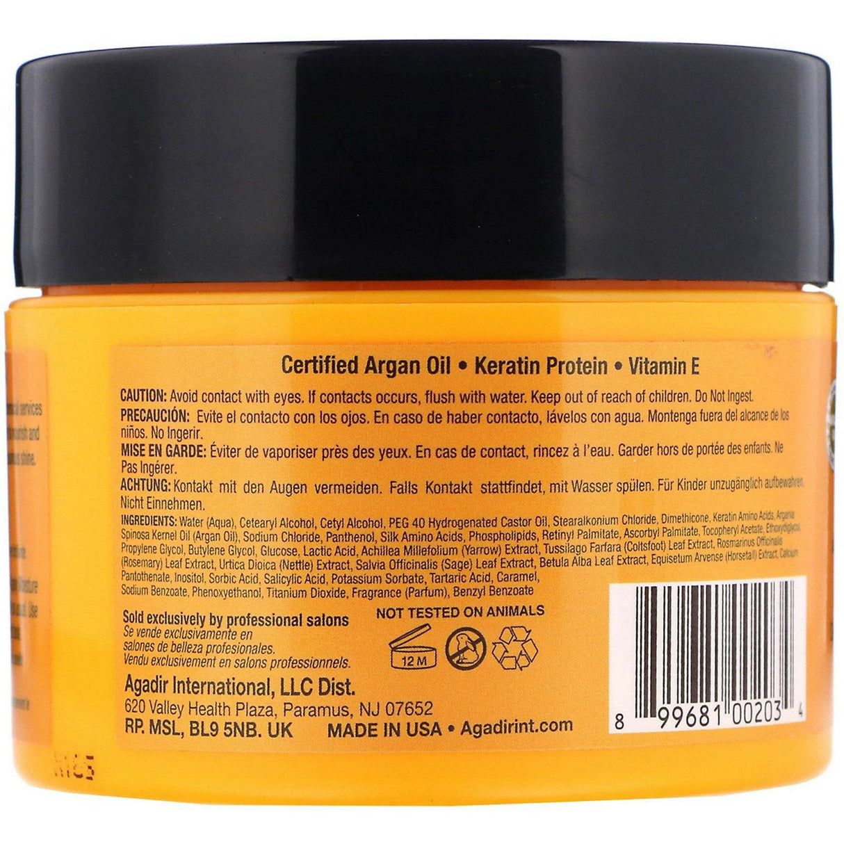 Agadir, Argan Oil, Moisture Masque with Keratin Protein, 8 fl oz (227 g) - Supply Center USA