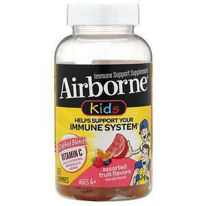 AirBorne, Kids, Immune Support Supplement, Ages 4+, Assorted Fruit Flavors, 63 Gummies - Supply Center USA