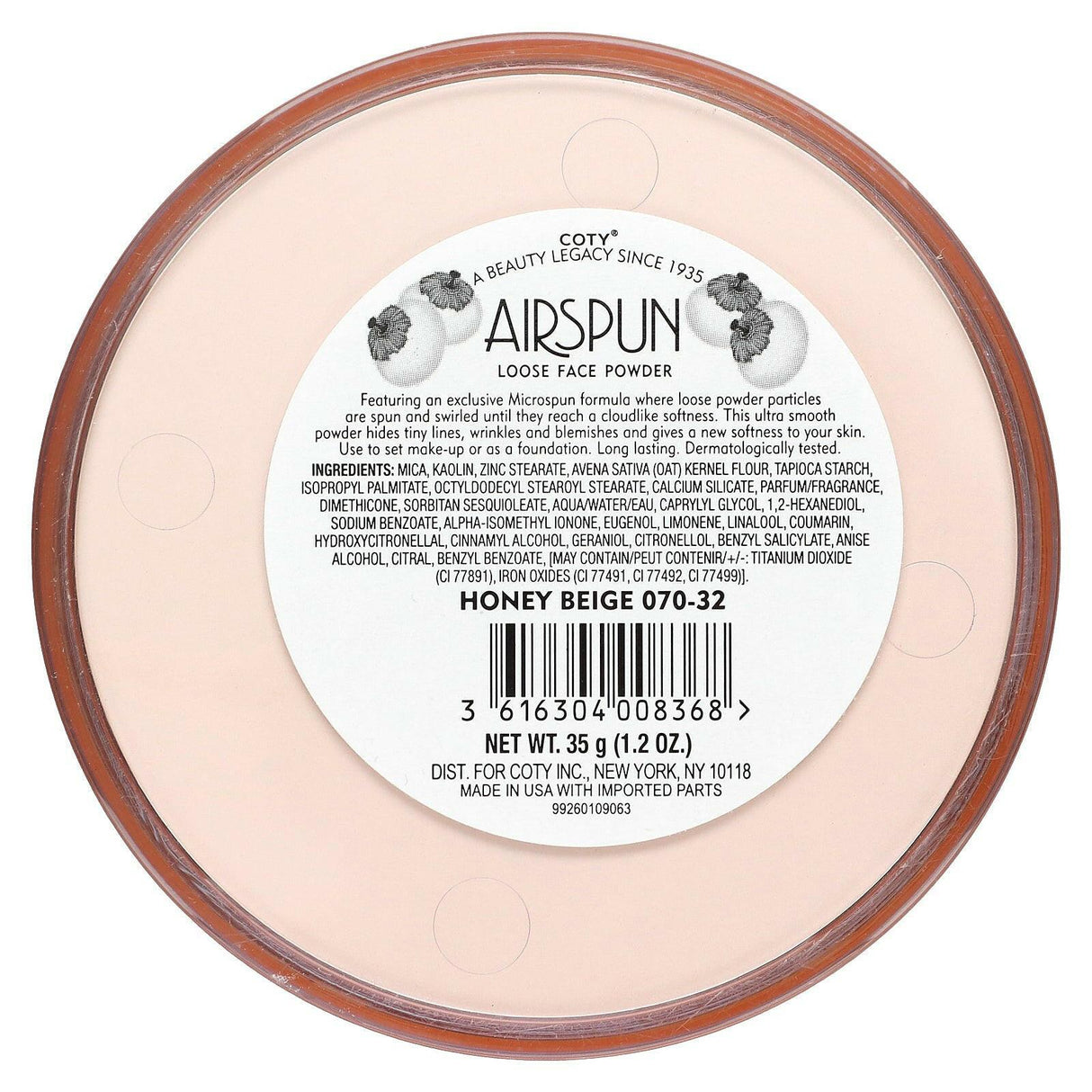 Airspun, Loose Face Powder, Translucent Extra Coverage 070-41, 1.2 oz (35 g) - Supply Center USA