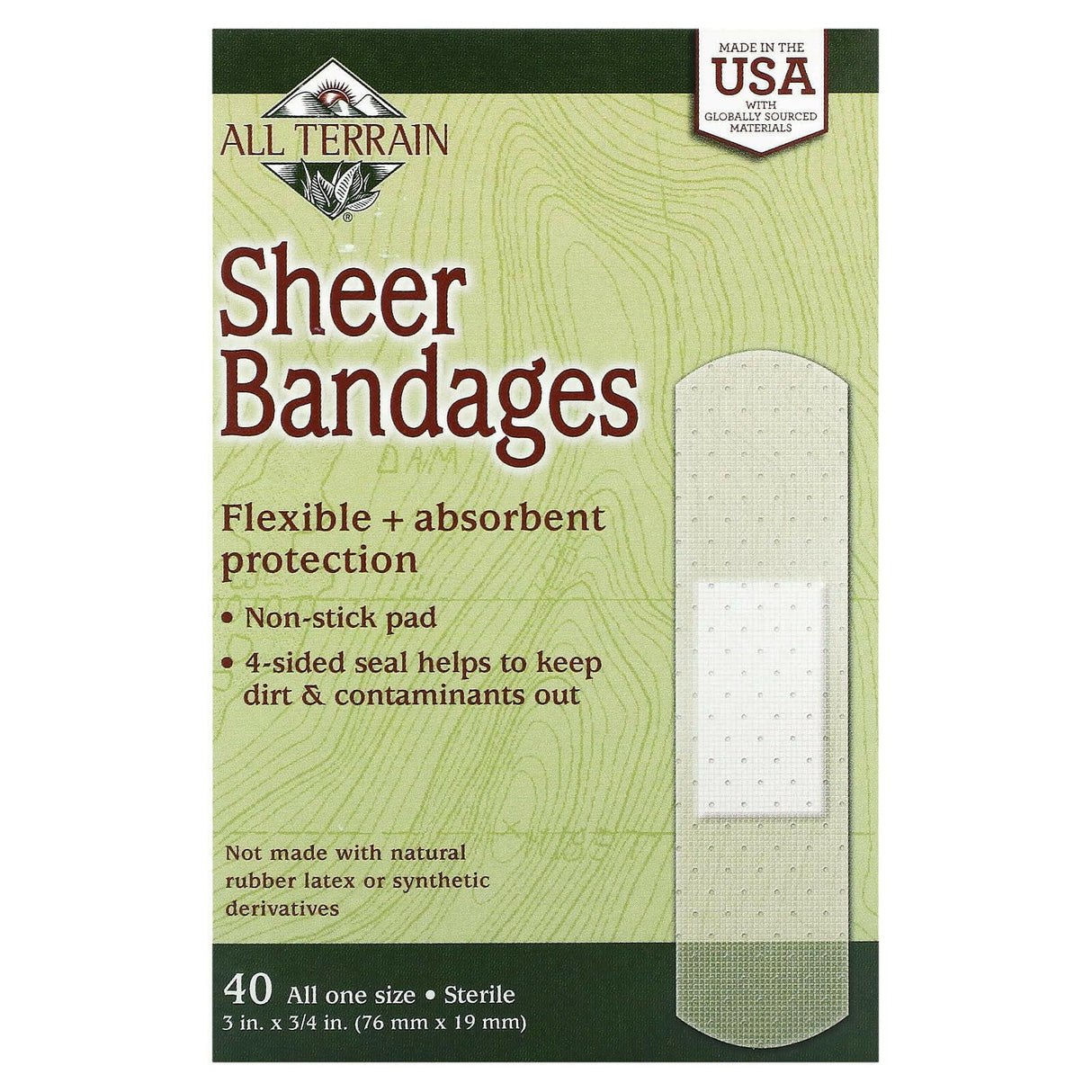 All Terrain, Sheer Bandages, 40 Bandages - Supply Center USA