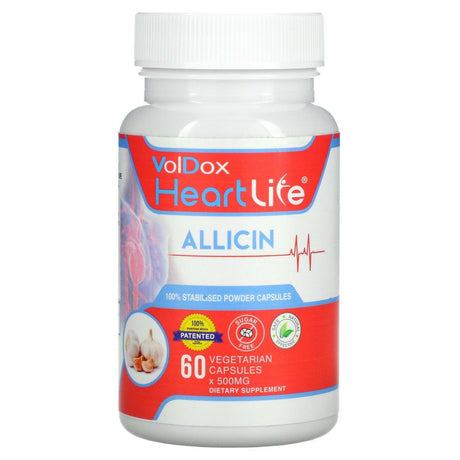 Allimax, VolDox Heartlife, Allicin, 250 mg, 60 Vegetarian Capsules - Supply Center USA