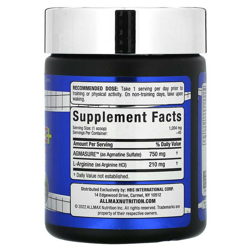 ALLMAX, Agmatine+ Arginine, 1.59 oz (45 g) - Supply Center USA