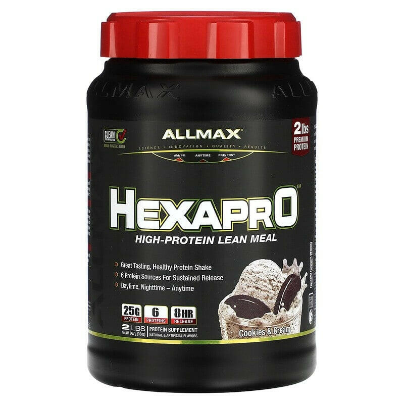 ALLMAX, Hexapro, High-Protein Lean Meal, Cookies & Cream, 2 lbs (907 g) - Supply Center USA