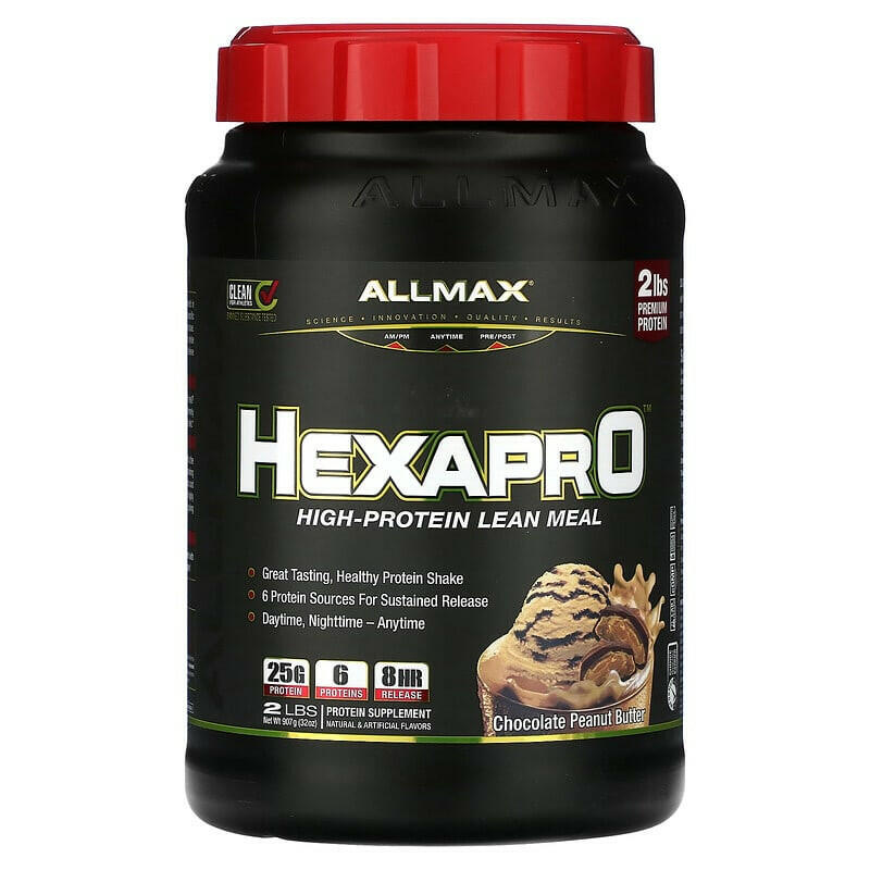 ALLMAX, Hexapro, High-Protein Lean Meal, Strawberry, 2 lbs (907 g) - Supply Center USA