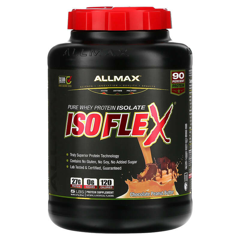 ALLMAX, Isoflex, Pure Whey Protein Isolate, Chocolate Peanut Butter, 0.9 lbs (425 g) - Supply Center USA