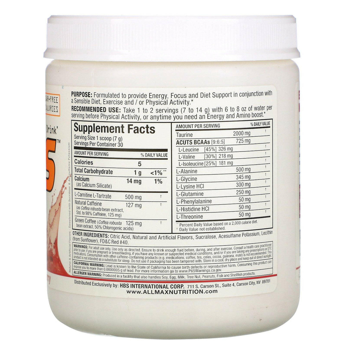 ALLMAX Nutrition, ACUTS, Amino-Charged Energy Drink, Goji Berry, 7.4 oz (210 g) - Supply Center USA