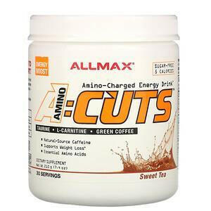 ALLMAX Nutrition, AMINOCUTS (ACUTS), Amino-Charged Energy Drink, Sweet Tea, 7.4 oz (210 g) - Supply Center USA