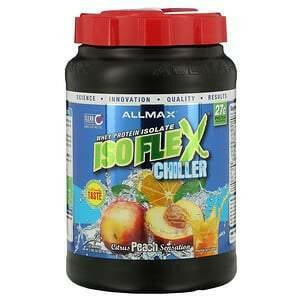 ALLMAX Nutrition, Isoflex Chiller, 100% Ultra-Pure Whey Protein Isolate (WPI Ion-Charged Particle Filtration), Citrus Peach Sensation, 2 lbs (907 g) - Supply Center USA