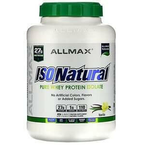 ALLMAX Nutrition, IsoNatural, Pure Whey Protein Isolate, Vanilla, 5 lbs (2.27 kg) - Supply Center USA