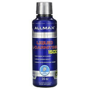 ALLMAX Nutrition, Liquid L-Carnitine 1500, Blue Raspberry, 16 oz (473 ml) - Supply Center USA