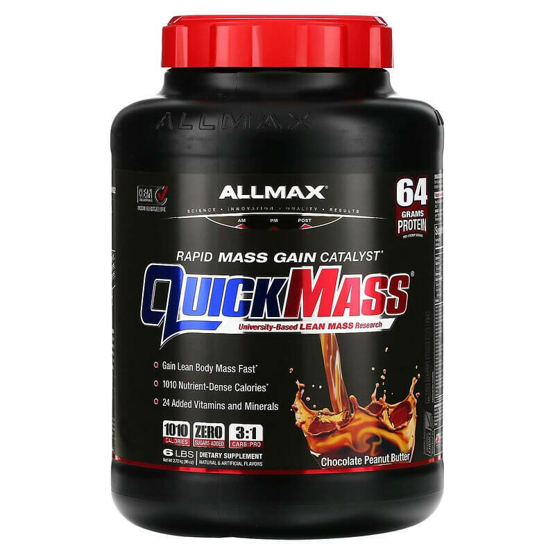 ALLMAX, QuickMass, Rapid Mass Gain Catalyst, Strawberry-Banana, 3.5 lbs (1.59 kg) - Supply Center USA