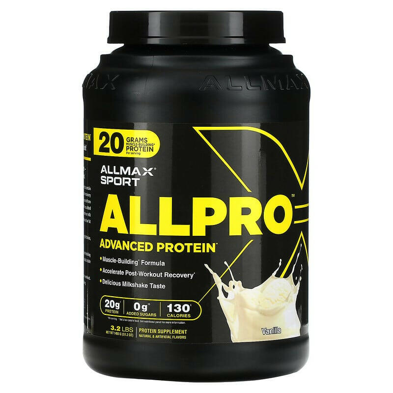 ALLMAX, Sport, ALLPRO Advanced Protein, Vanilla, 3.2 lb (1,453 g) - Supply Center USA