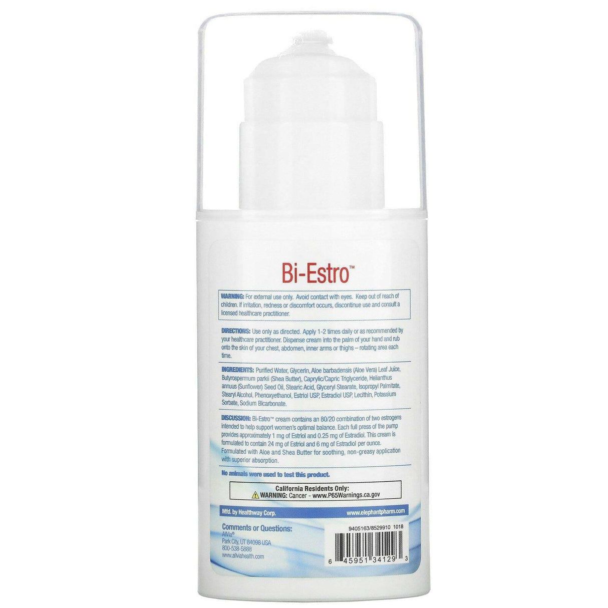 AllVia, Clinical Strength Bi-Estro, Estriol & Estradiol Cream, 4 oz (113 g) - Supply Center USA