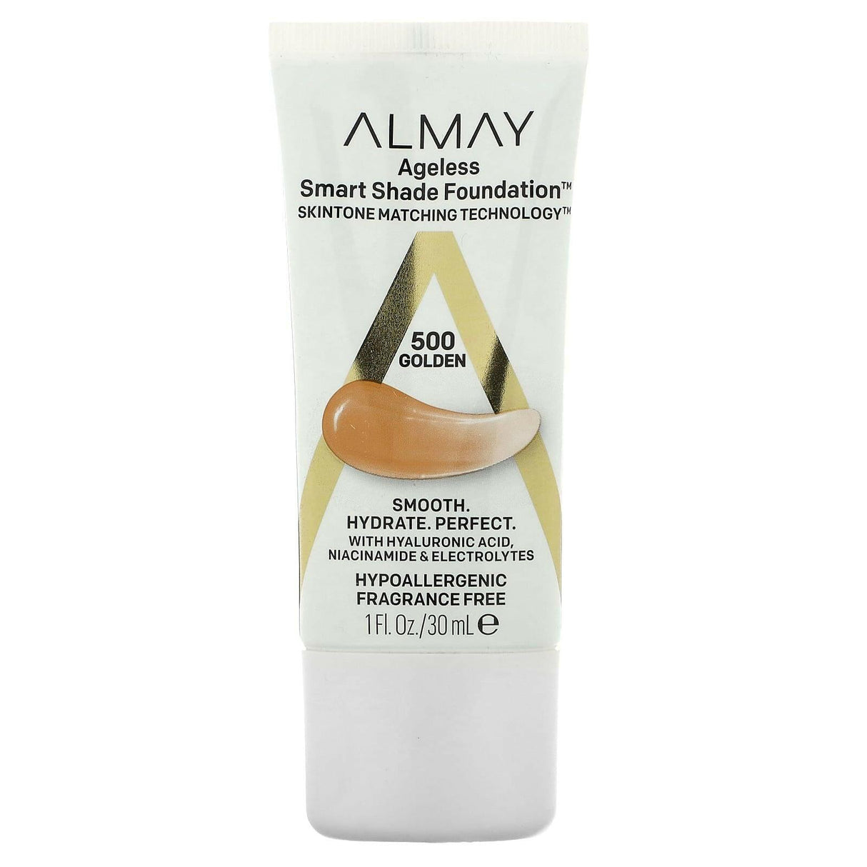 Almay, Ageless Smart Shade Foundation, 500 Golden, 1 fl oz (30 ml) - Supply Center USA