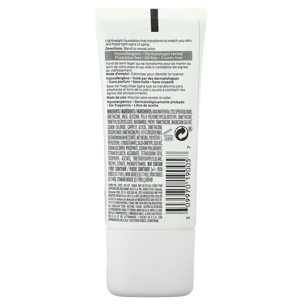 Almay, Ageless Smart Shade Foundation, 500 Golden, 1 fl oz (30 ml) - Supply Center USA