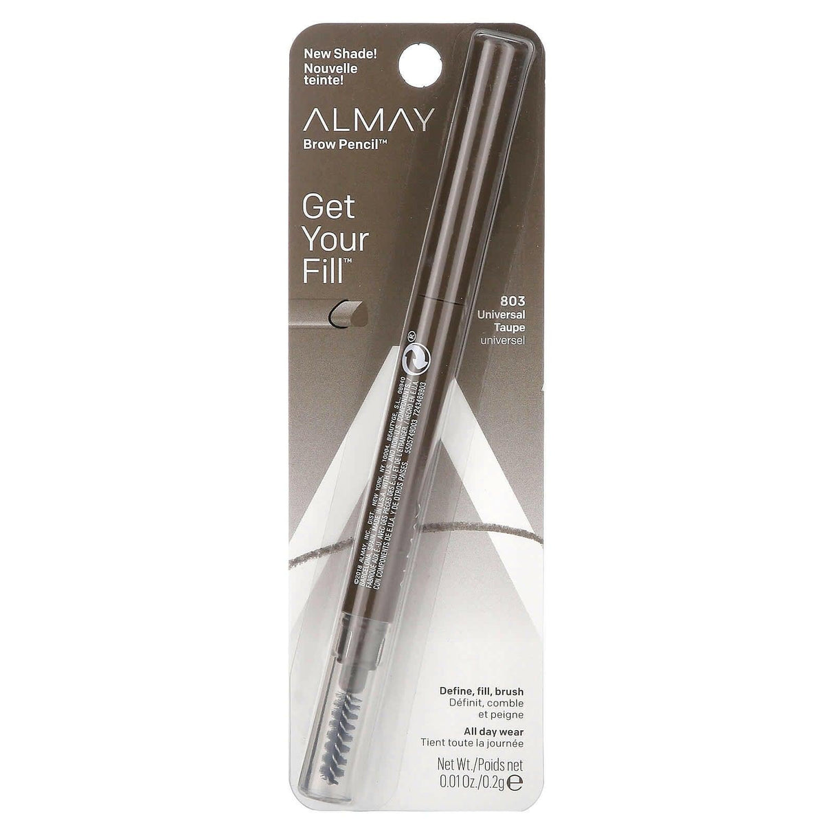 Almay, Brow Pencil, 803 Universal Taupe, 0.01 oz (0.2 g) - Supply Center USA
