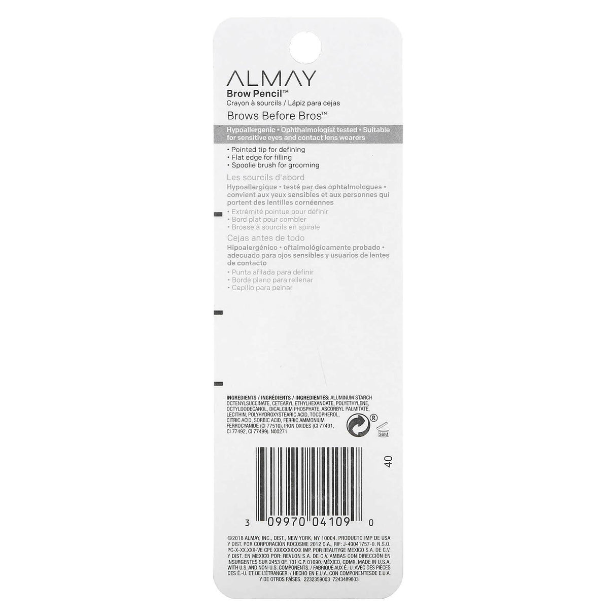Almay, Brow Pencil, 803 Universal Taupe, 0.01 oz (0.2 g) - Supply Center USA