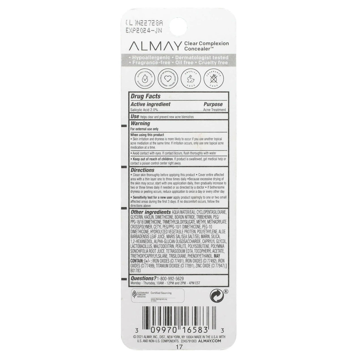 Almay, Clear Complexion Concealer, 200 Light Medium , 0.3 fl oz (9 ml) - Supply Center USA