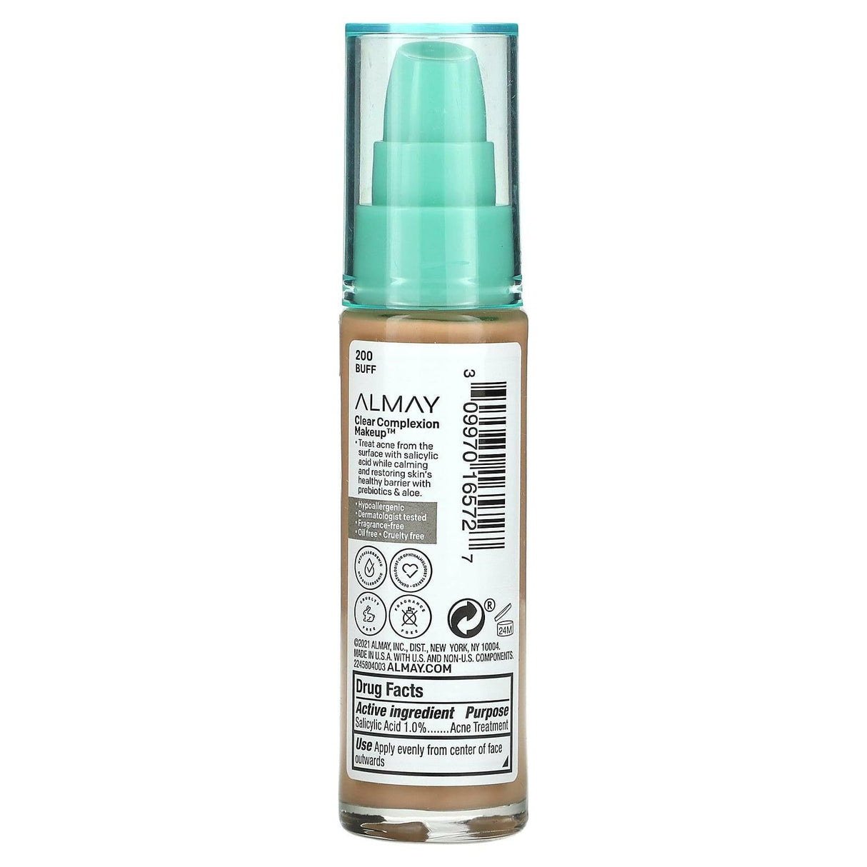 Almay, Clear Complexion Makeup, 200 Buff, 1 fl oz (30 ml) - Supply Center USA