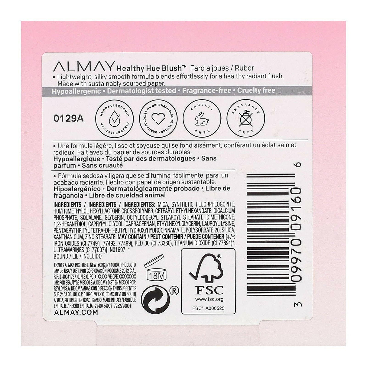 Almay, Healthy Hue Blush, 100 Nearly Nude, 0.17 oz (5 g) - Supply Center USA