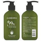 Aloderma 99% Organic Aloe Vera Gel Made within 12 Hours of Harvest - Lightweight, Non-Sticky Aloe Gel for Face and Body, Sunburn Relief, Natural, Soothing Hydrating Aloe Vera for Scalp & Hair, 10.6Oz - Supply Center USA