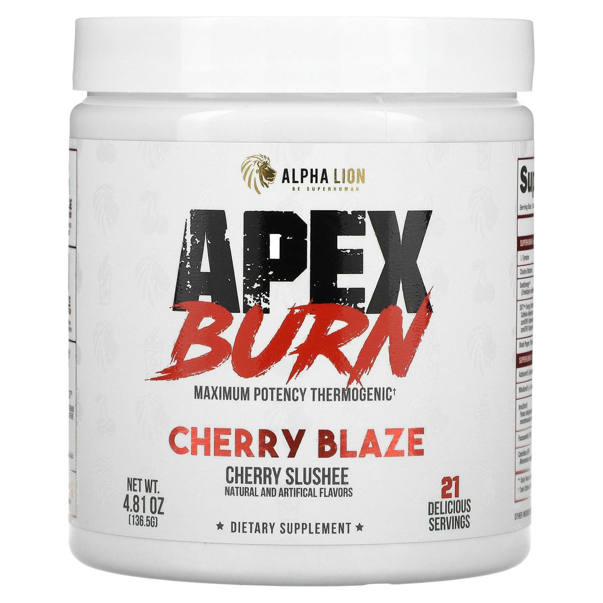 ALPHA LION, Apex Burn, Cherry Blaze, Cherry Slushee, 4.81 oz (136.5 g) - Supply Center USA