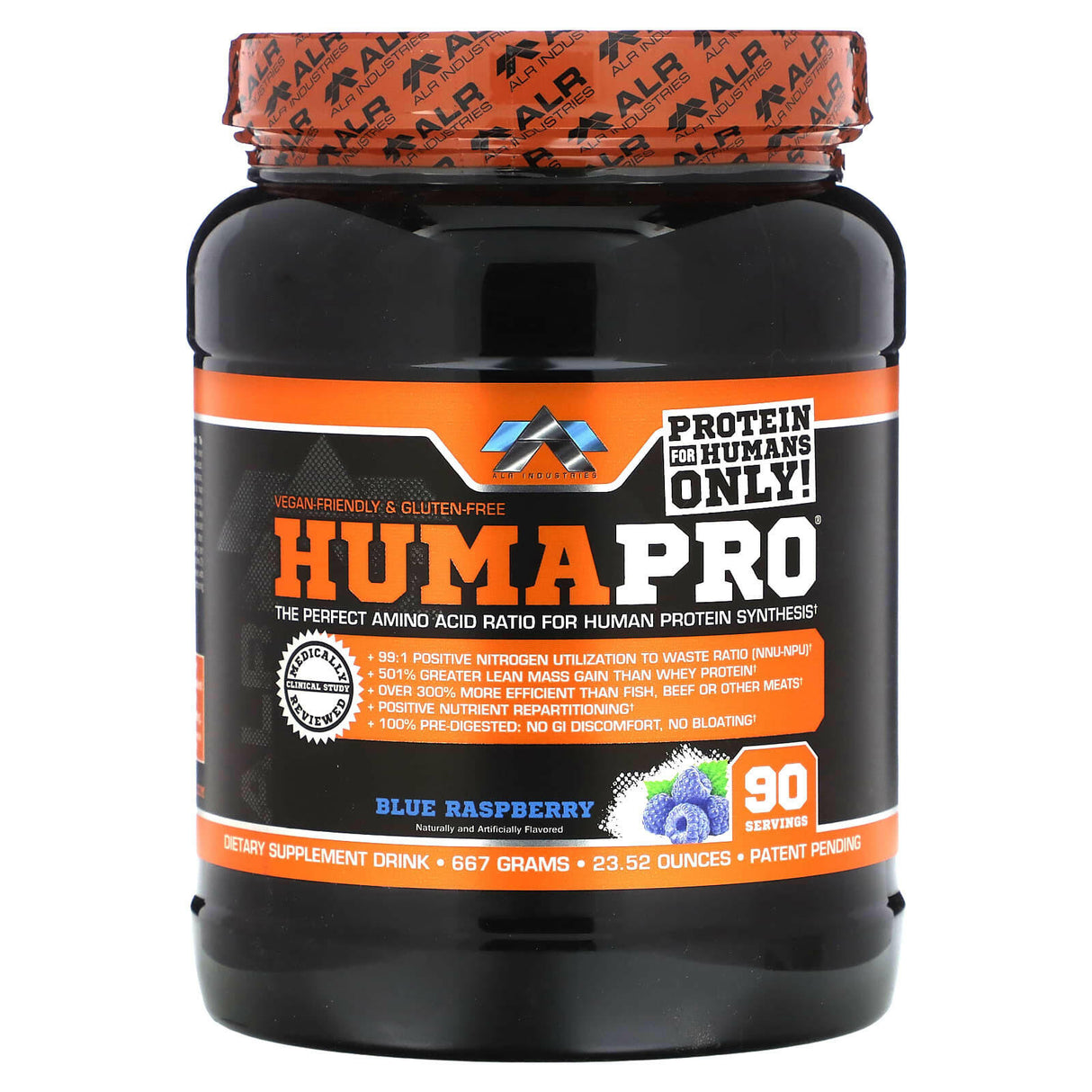 ALR Industries, HumaPro, Blue Raspberry, 23.52 oz (667 g) - Supply Center USA