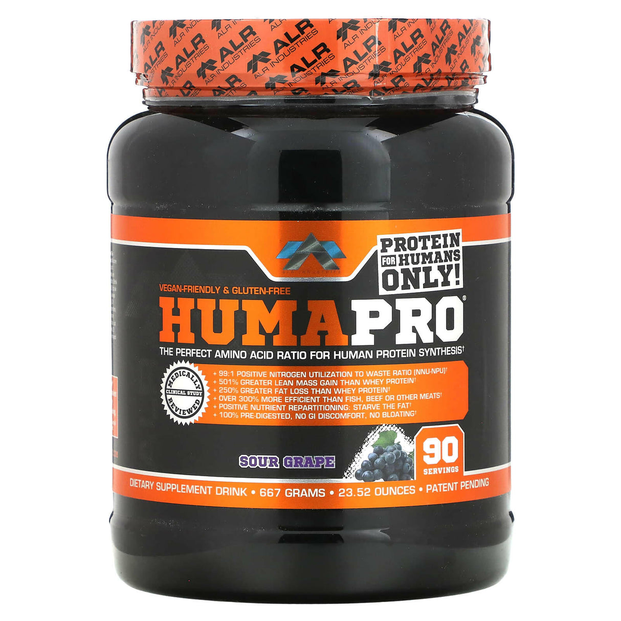 ALR Industries, HumaPro, Sour Grape, 23.52 oz (667 g) - Supply Center USA