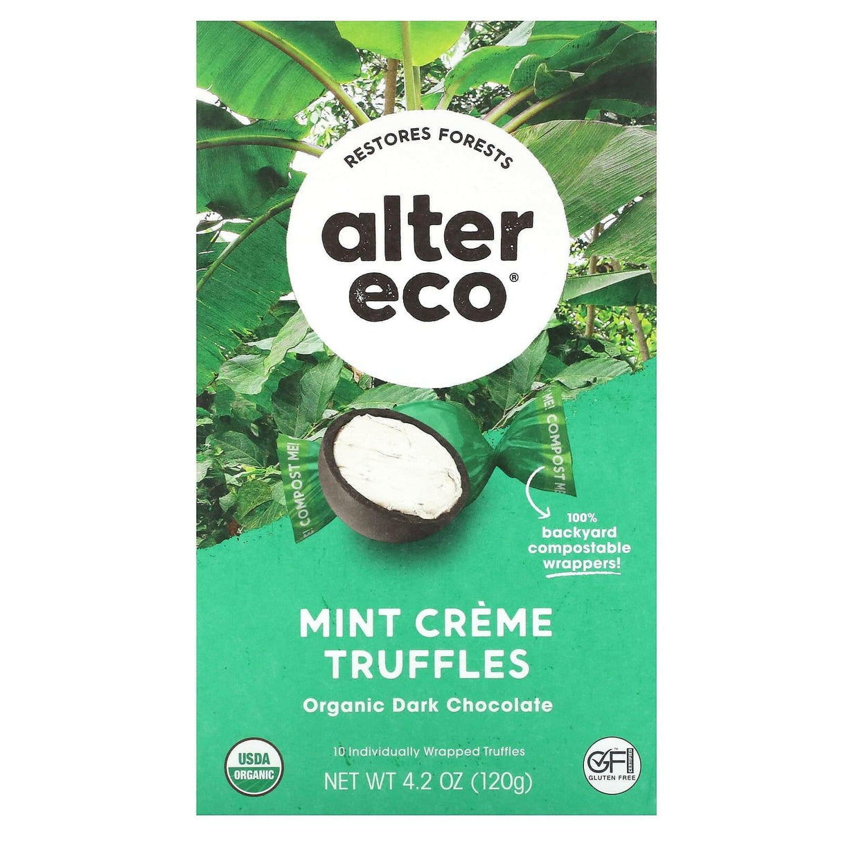 Alter Eco, Organic Mint Creme Truffles, Dark Chocolate, 4.2 oz (120 g) - Supply Center USA
