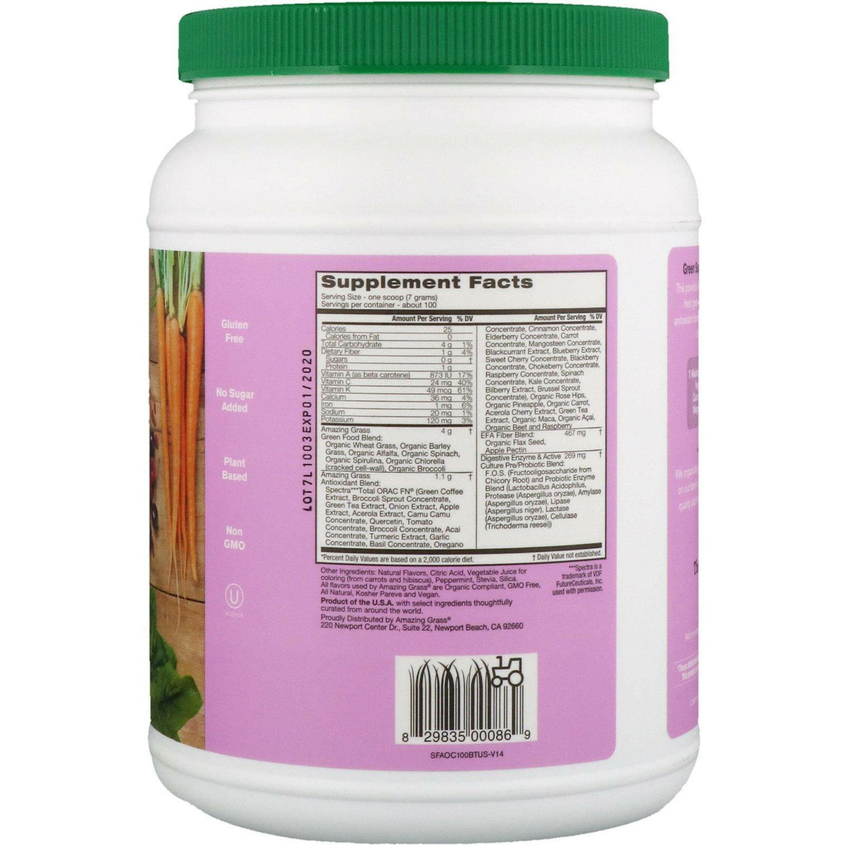 Amazing Grass, Green Superfood, Antioxidant, Sweet Berry, 24.7 oz (700 g) - Supply Center USA