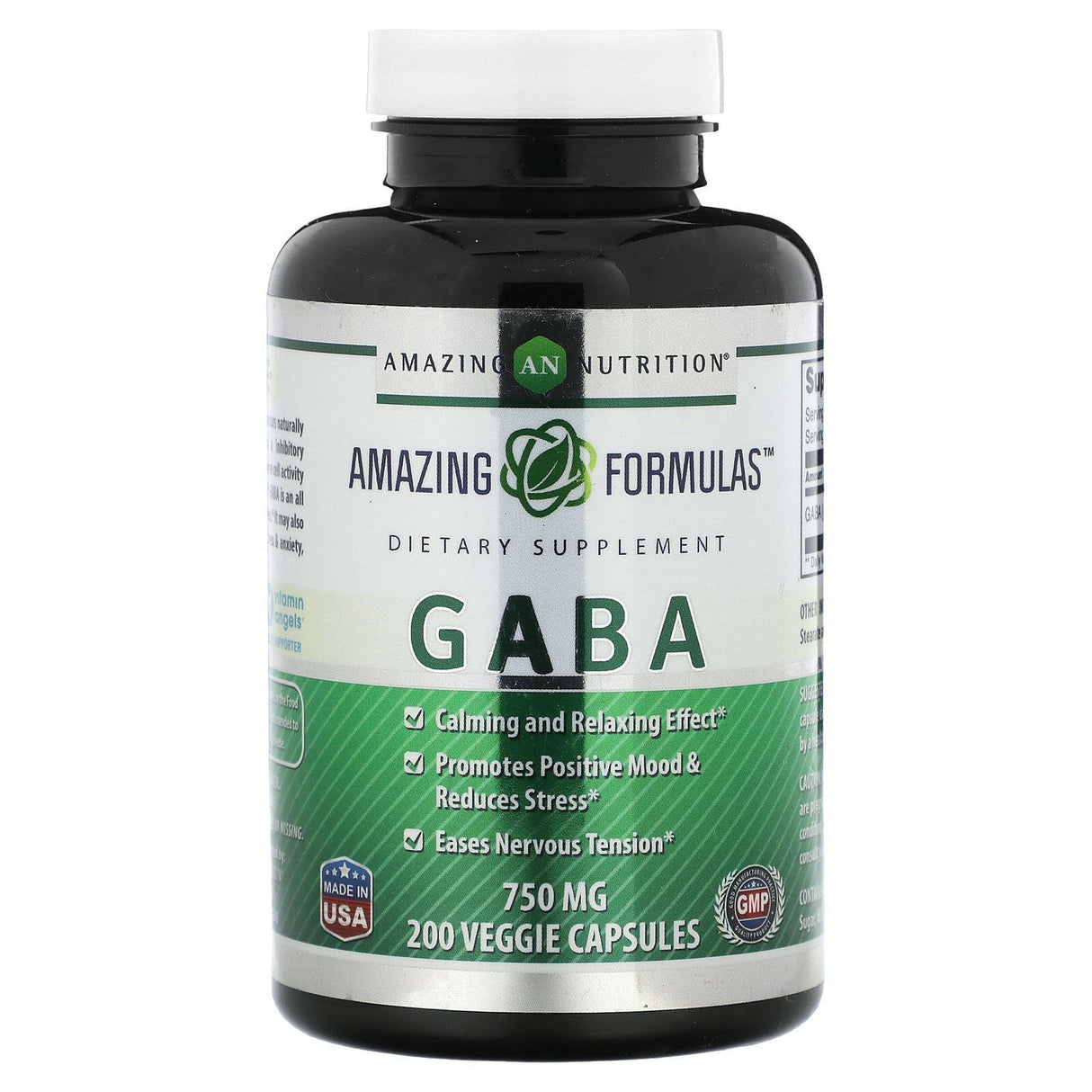 Amazing Nutrition, GABA, 750 mg, 200 Veggie Capsules - Supply Center USA