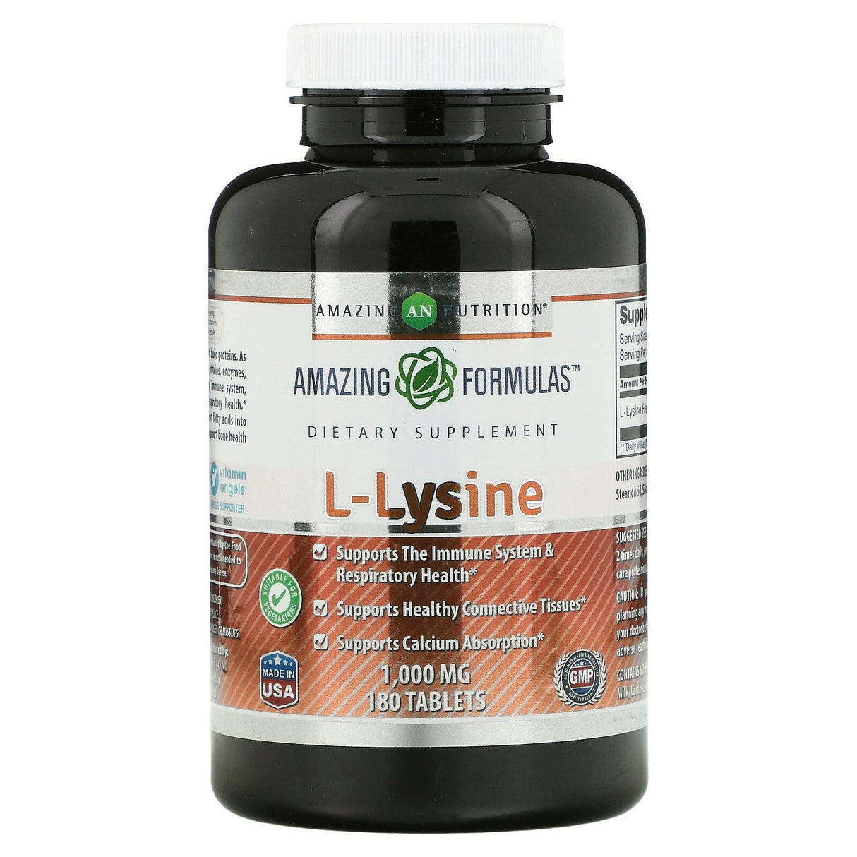 Amazing Nutrition, L-Lysine, 1,000 mg, 180 Tablets - Supply Center USA