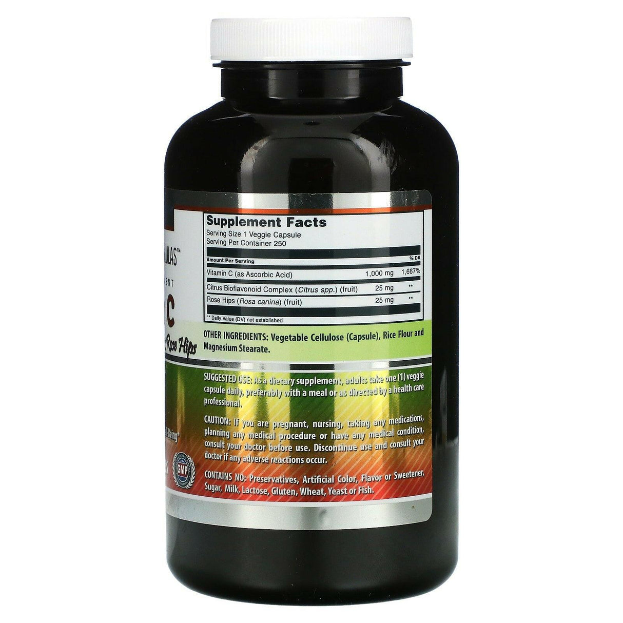 Amazing Nutrition, Vitamin C with Citrus Bioflavonoids & Rosehips, 250 Veggie Capsules - Supply Center USA