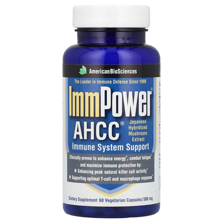 American Biosciences, ImmPower® AHCC®, 500 mg, 60 Vegetarian Capsules (250 mg Per Capsule) - Supply Center USA