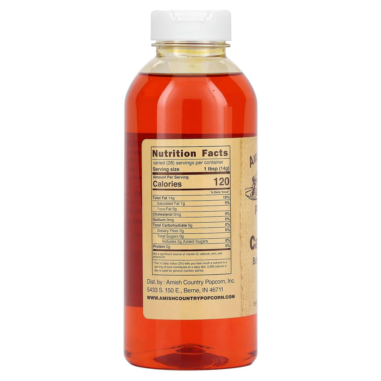 Amish Country Popcorn, Buttery Popcorn Oil, Canola Oil, 16 fl oz (472 ml) - Supply Center USA
