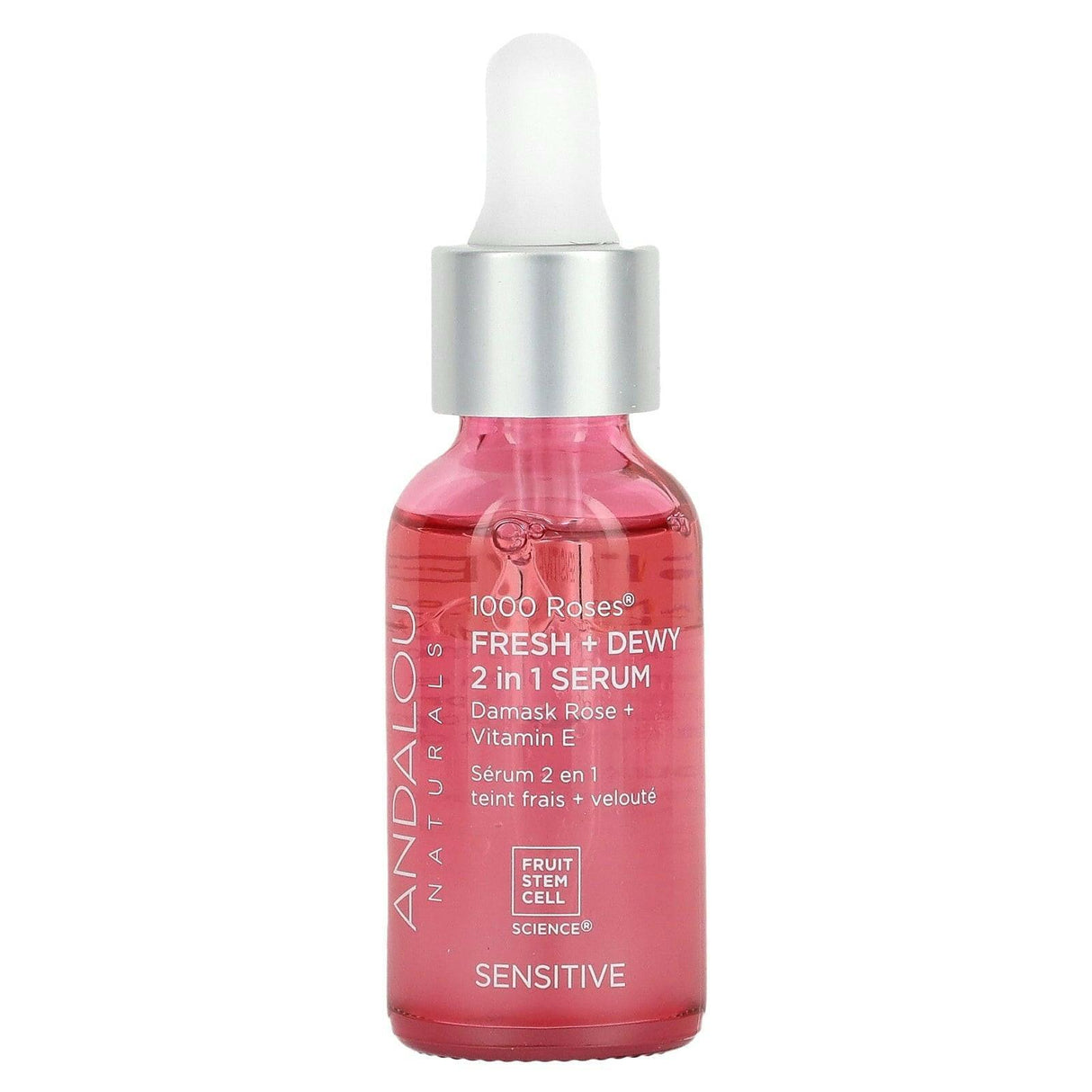 Andalou Naturals, 1000 Roses, Fresh + Dewy 2 in 1 Serum, 1 fl oz (30 ml) - Supply Center USA