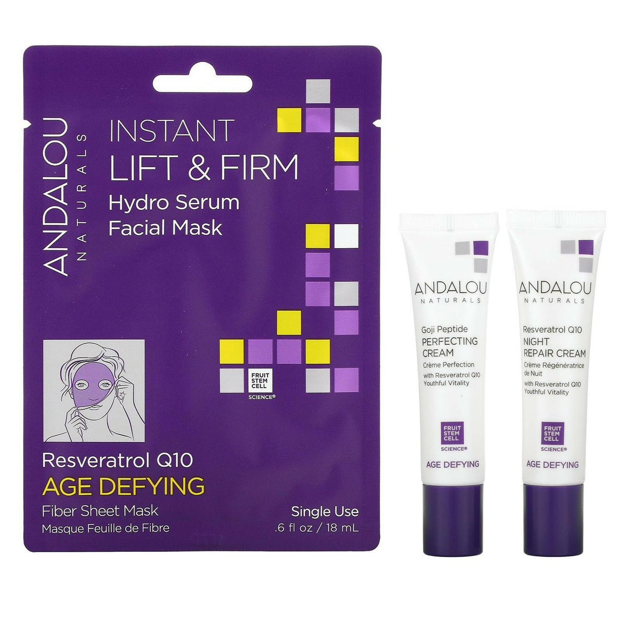 Andalou Naturals, Brightening Day to Night, 3 Piece Kit - Supply Center USA