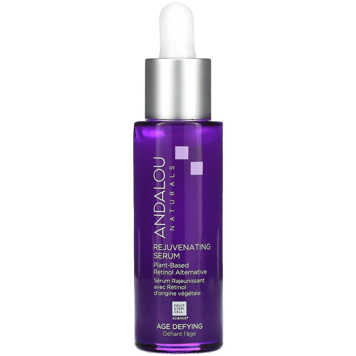 Andalou Naturals, Rejuvenating Serum, Plant-Based Retinol Alternative, Age Defying, 1 fl oz (30 ml) - Supply Center USA
