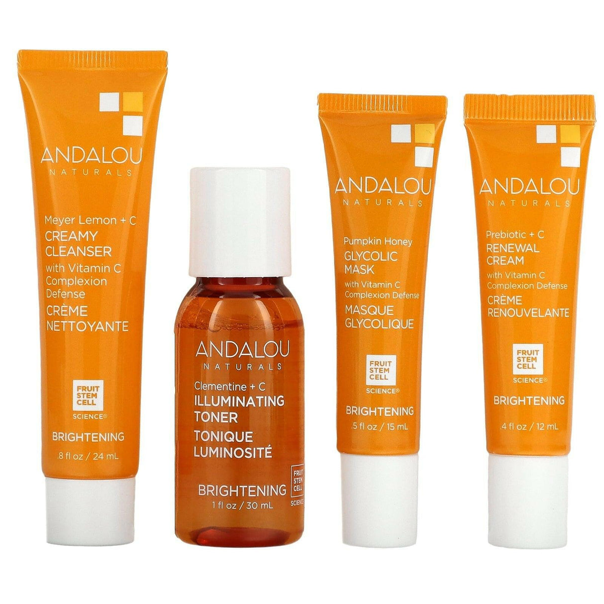 Andalou Naturals, The Brightening Routine Set, 4 Piece Set - Supply Center USA